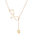 Love Heart Pendant Necklace Stethoscope Jewelry