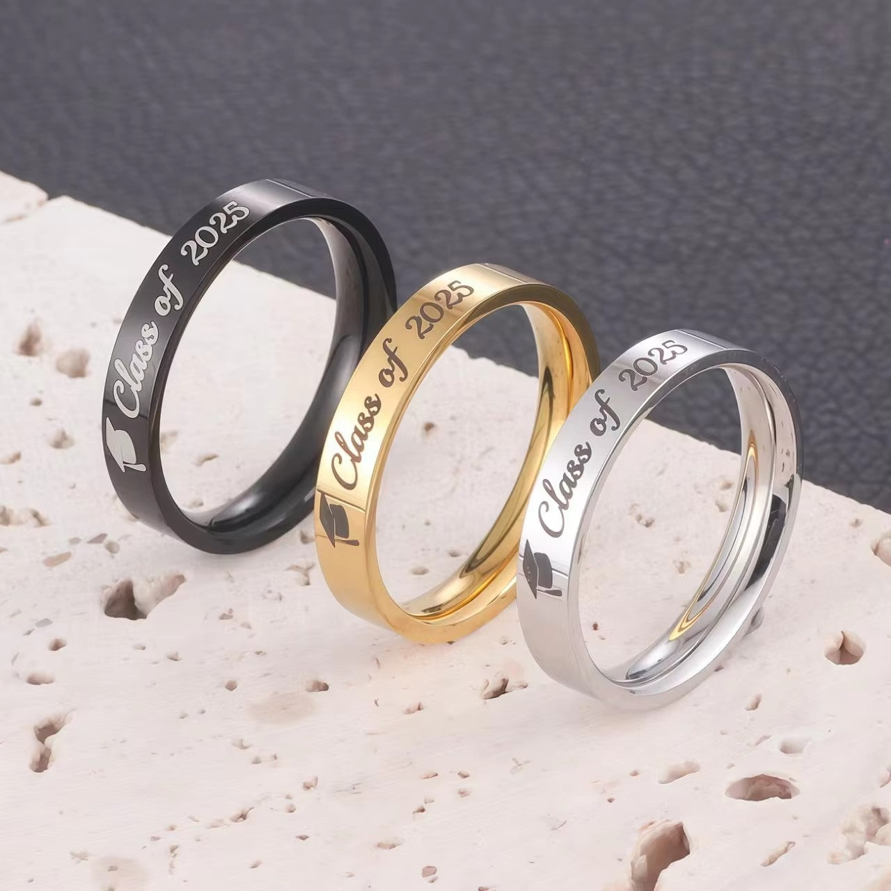 Customized Graduation Ring Memorial School Gift