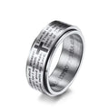 Men's Gold Plated Prayer Spinner Band Ring Rotatable Cross