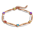 12 Multicolor Engraved Name Custom Chain Bracelet