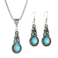 Blue Crystal-Inlaid Turquoise Earrings Boho Personality Jewelry