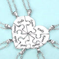 Custom Name Engraved Stainless Steel Puzzle Necklace Keyring