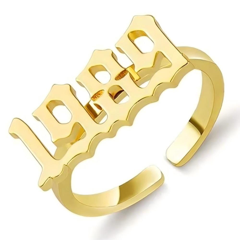 Custom Birth Year Ring Stainless Steel