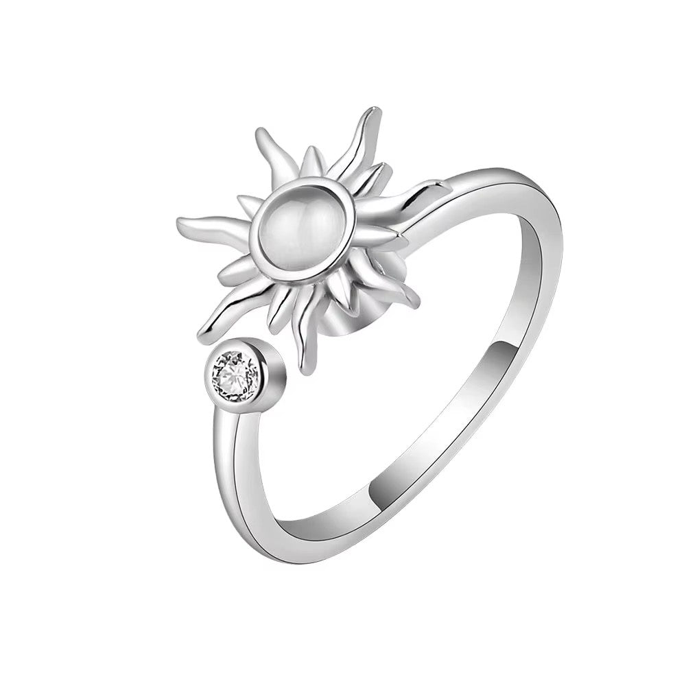 Creative Spinning Ring Adjustable Sun Flower Ring