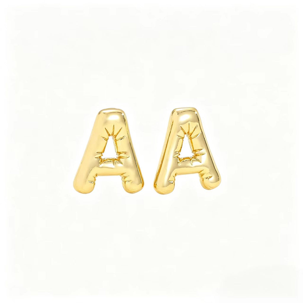 Customized A-Z26 Letters Stainless Steel English Expansion Letter Miscellaneous Senior Sense Stud Earrings