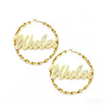 Personalized Name Hoop Diamond Earrings