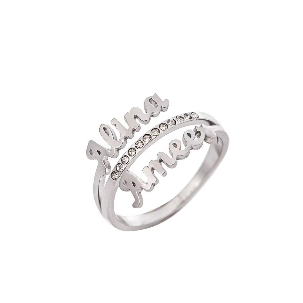Custom Name Ring Personalized Promise Stainless Steel Jewelry