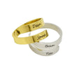 Women Men Personalized Wrap Couple Ring Stainless Steel Engraved Letter Rings