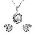 Gold Plated Stainless Steel Earring and Necklace Set