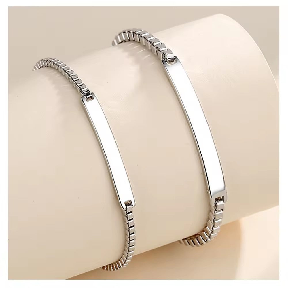 Engraved Custom Couple Steel Name Bracelet Jewelry Set