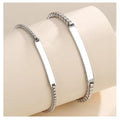 Engraved Custom Couple Steel Name Bracelet Jewelry Set