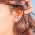 Custom Name Earrings Stainless Steel Personalized Name Stud Earrings