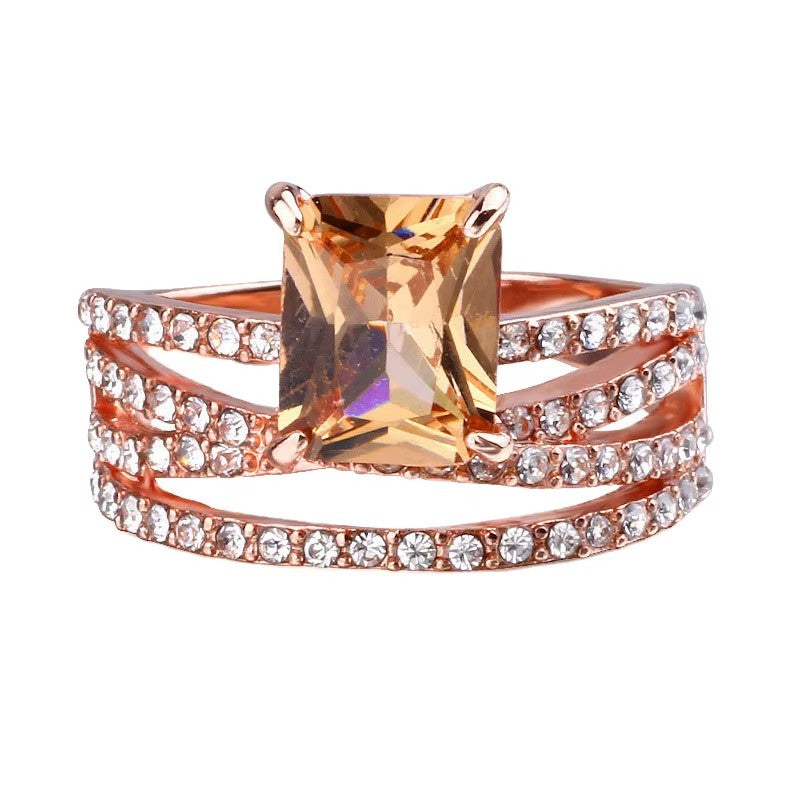 Diamond Square Ring Engagement Ring