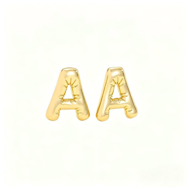 Customized A-Z26 Letters Stainless Steel Stud Earrings