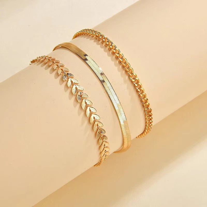 Handmade Vintage Anklet Chain Multi-Element Geometric