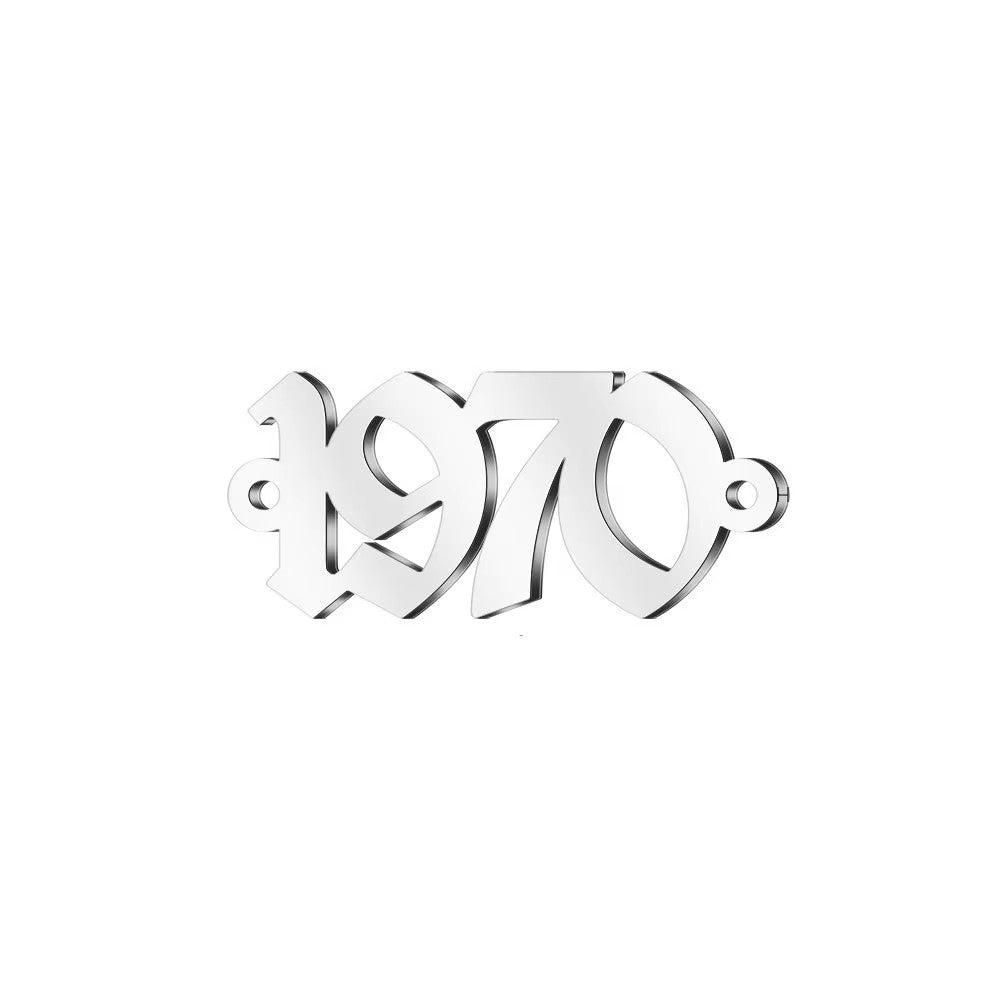 New Birth Year Stainless Steel Pendants Charms