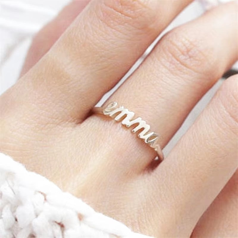Personalized Stainless Steel Adjustable 1 Name Ring
