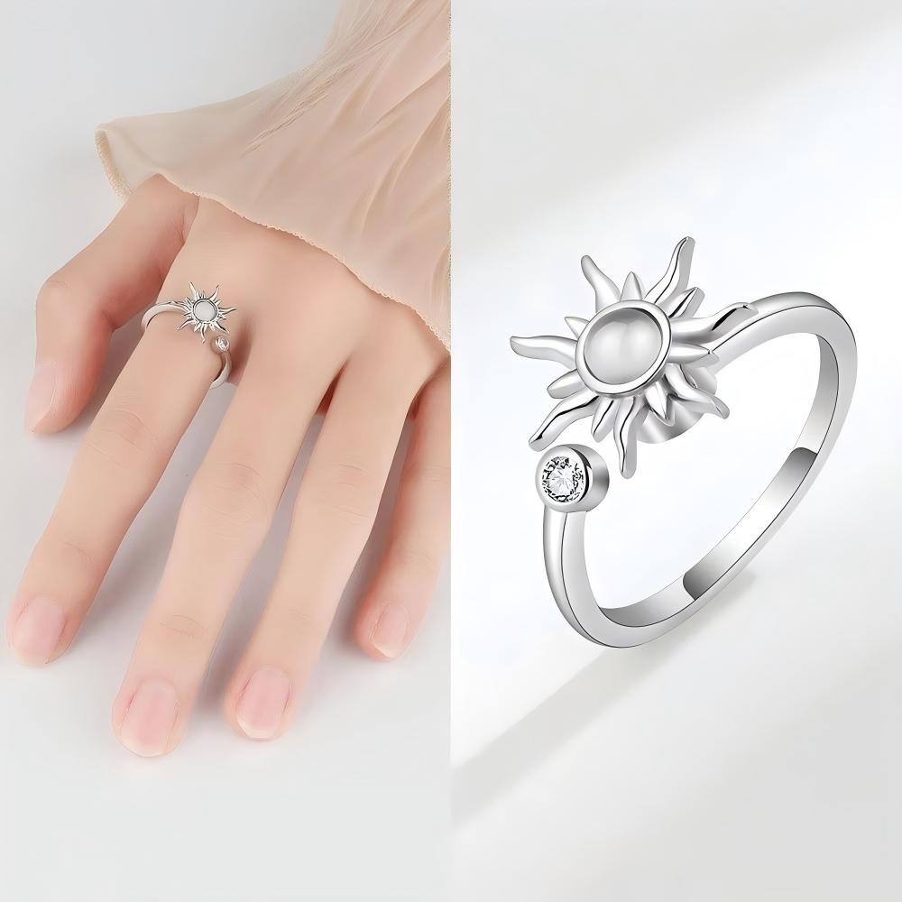 Creative Spinning Ring Adjustable Sun Flower Ring