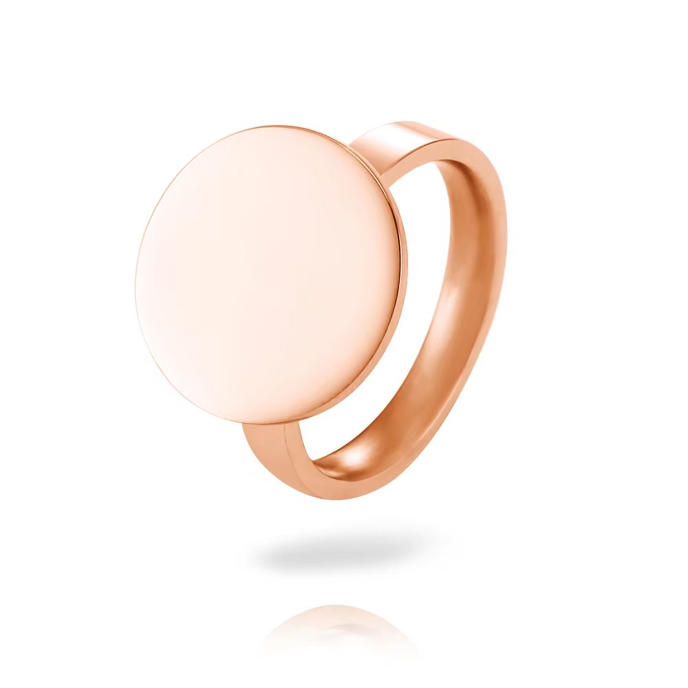 OEM Classic Unisex Stainless Steel Men's Ring with Gold Plating Engraved Logo