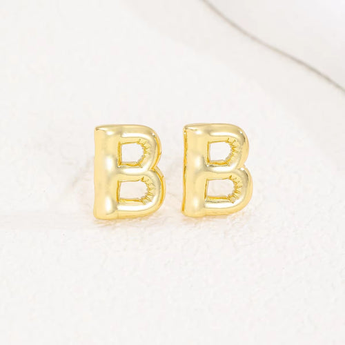 Customized A-Z26 Letters Stainless Steel English Expansion Letter Miscellaneous Senior Sense Stud Earrings