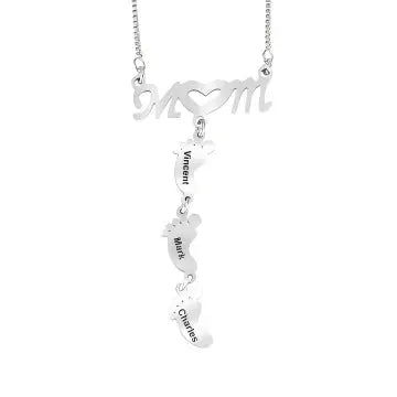 Foot Name Necklace 18K PVD Gold Plated Stainless Steel