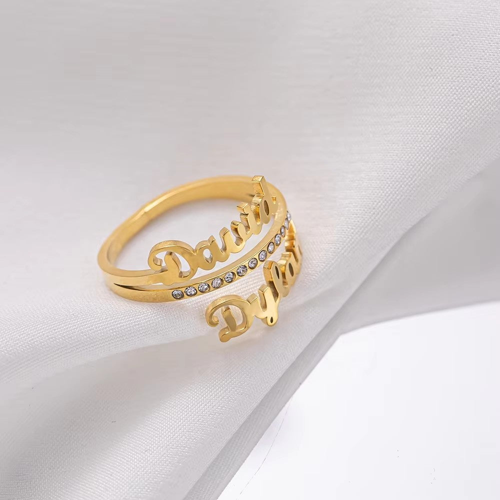 Custom Name Ring Personalized Promise Stainless Steel Jewelry