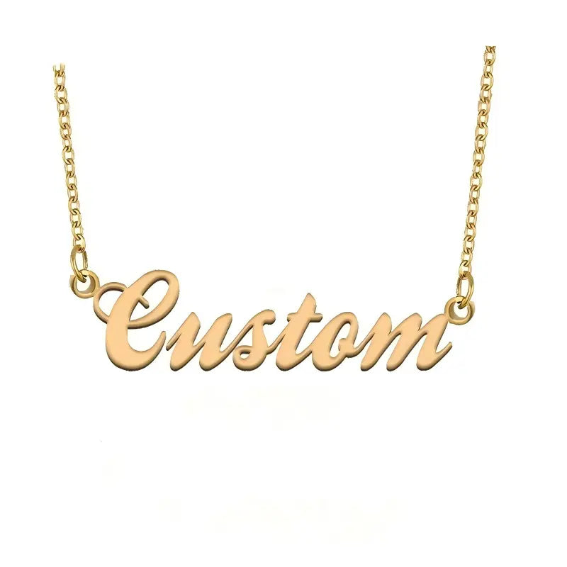 Personalized Name Necklace and Name Hoop Earrings Bracelets Jewelry Set