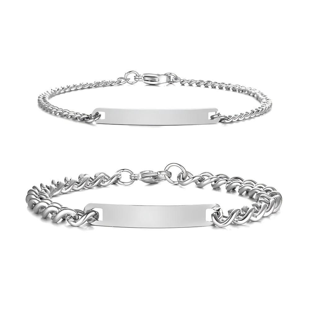 Personalized Steel Name Couple Friendship Bracelet Anklet Jewelry
