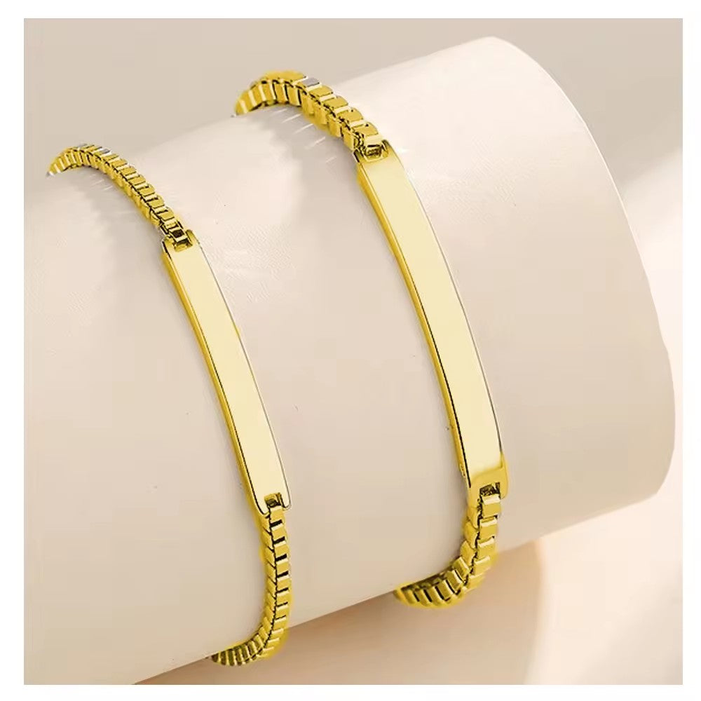 Engraved Custom Couple Steel Name Bracelet Jewelry Set