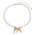 Imitation Pearl Beaded Necklace Set Light Luxury Style