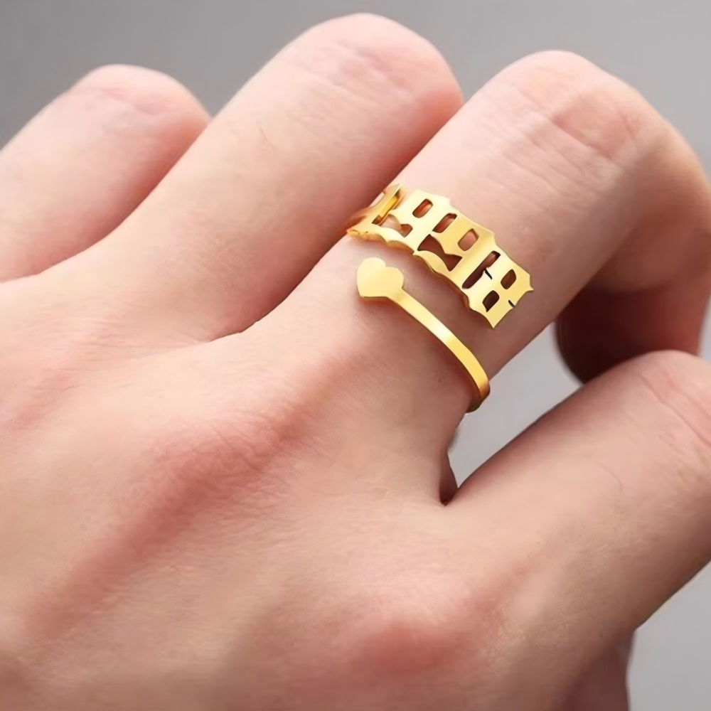 Custom Birth Year Ring Stainless Steel