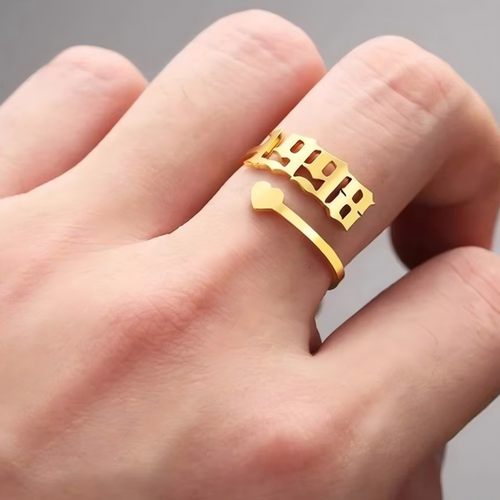 Custom Birth Year Ring Stainless Steel