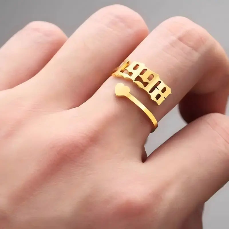 Custom Birth Year Ring Stainless Steel