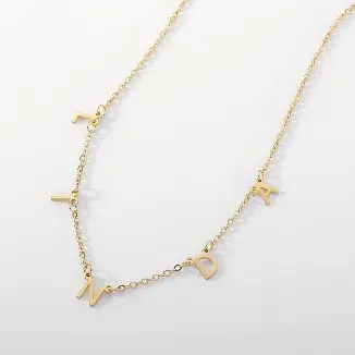 Letter Necklace 18K PVD Gold Plated Stainless Steel