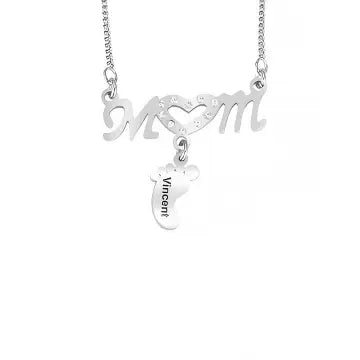 Foot Name Necklace 18K PVD Gold Plated Stainless Steel