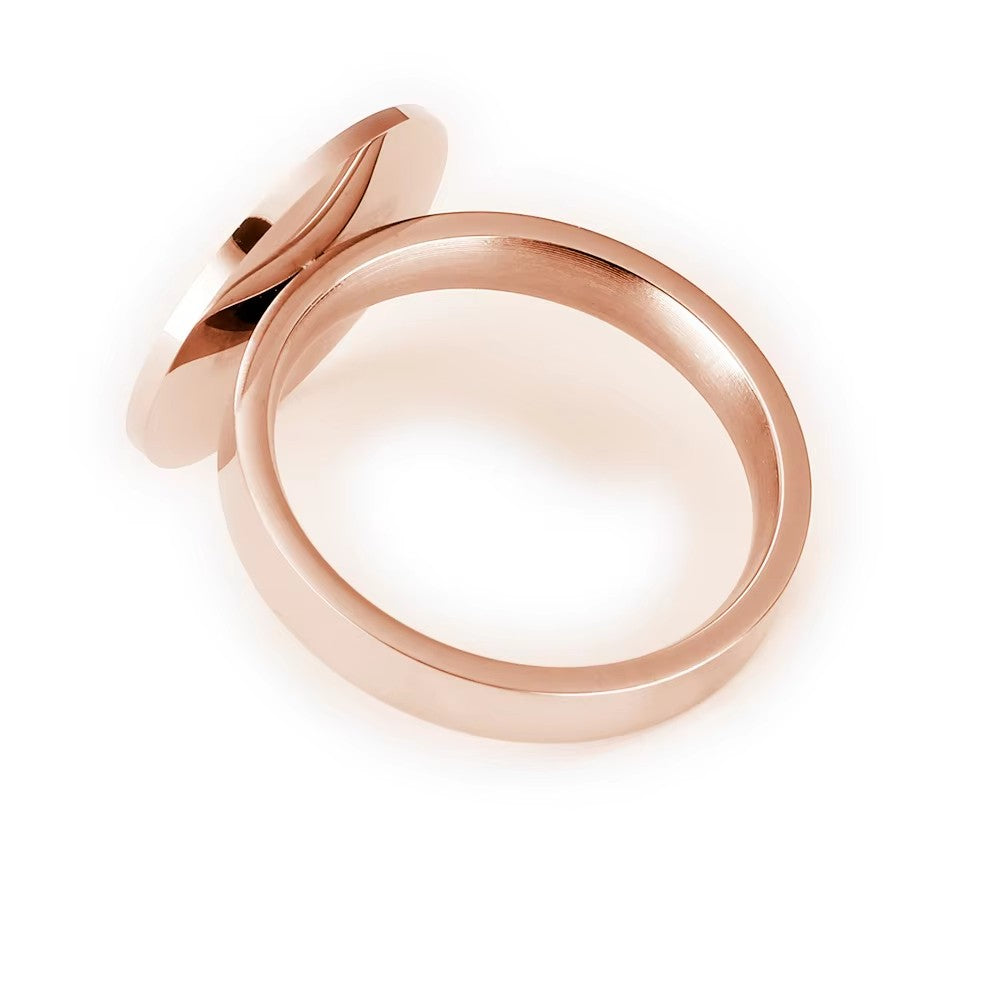 OEM Classic Unisex Stainless Steel Men's Ring with Gold Plating Engraved Logo