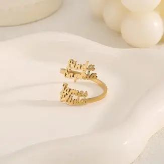 Personalized Stainless Steel Adjustable Multiple Name Ring