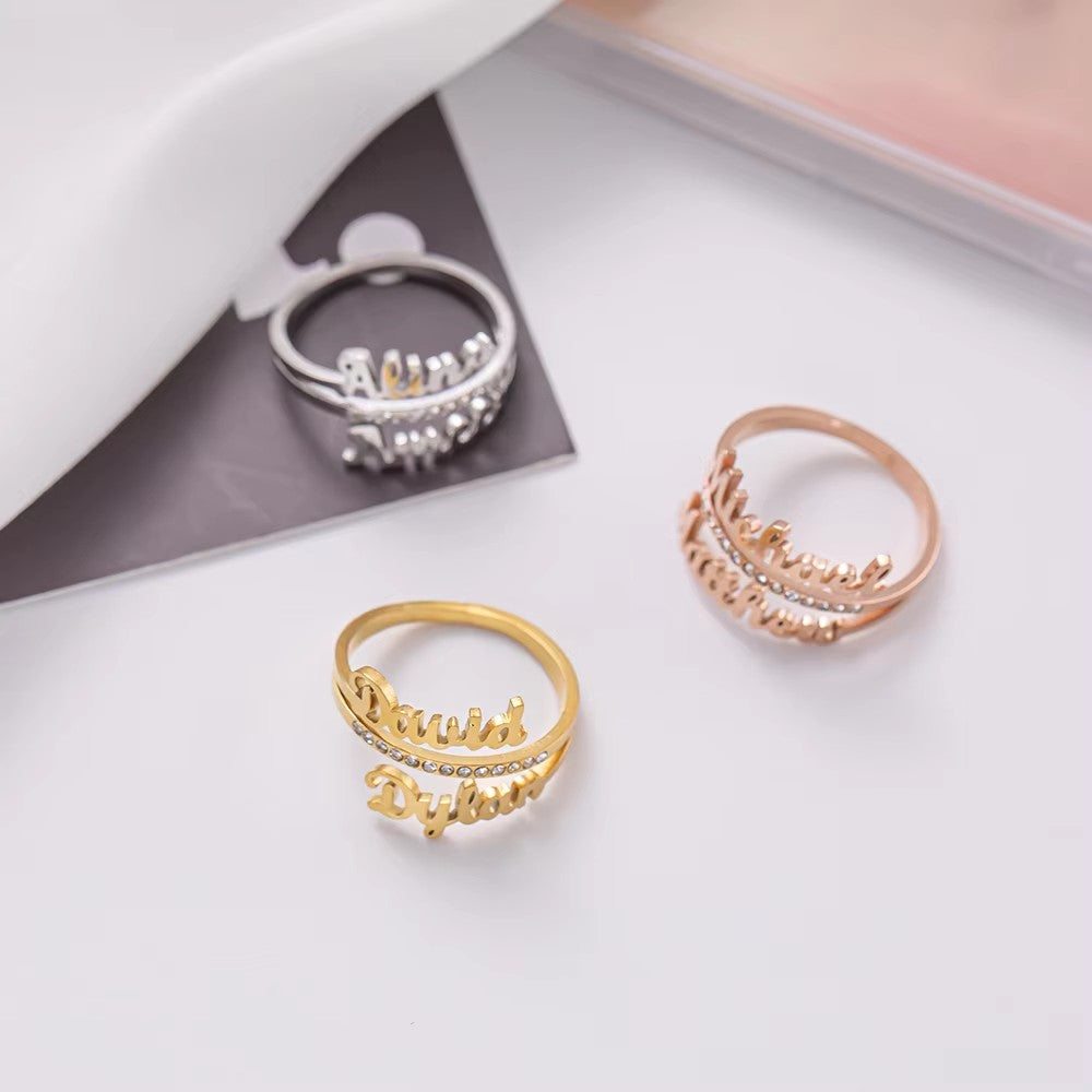 Custom Name Ring Personalized Promise Stainless Steel Jewelry