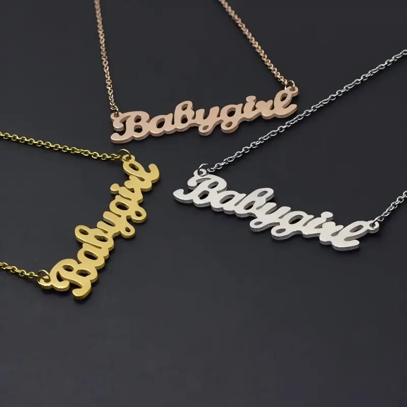 Stainless Steel and Gold Plated Initial Necklace Earrings Set