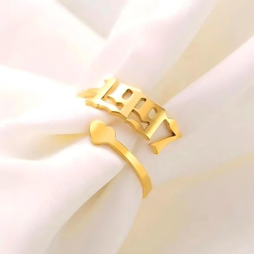Custom Birth Year Ring Stainless Steel