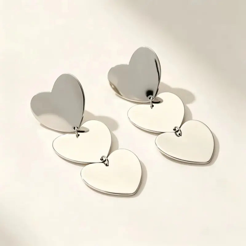 Personalized Name Love Heart Drop Earrings