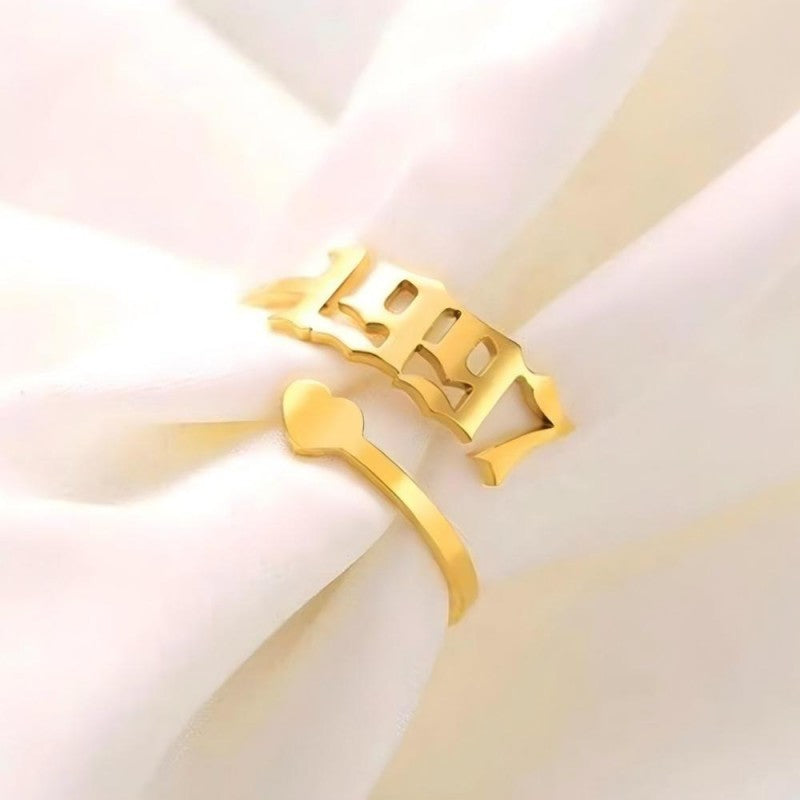 Custom Birth Year Ring Stainless Steel