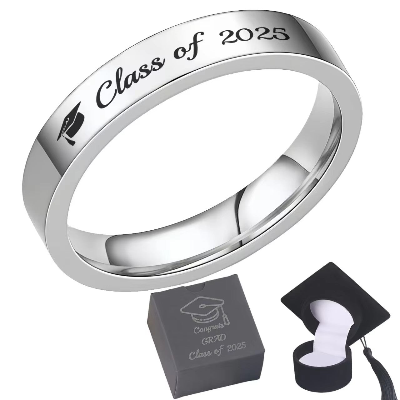 Customized Graduation Ring Memorial School Gift