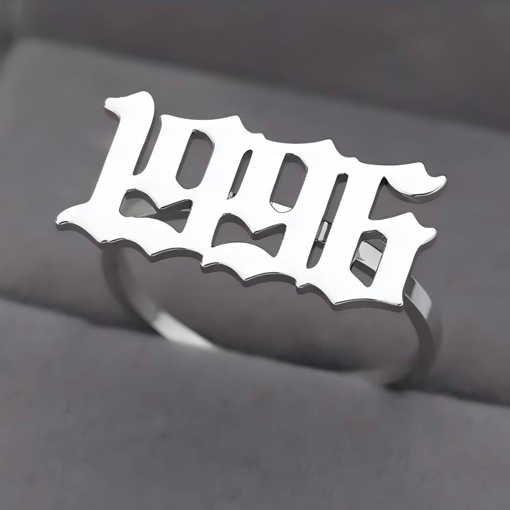 Custom Birth Year Ring Stainless Steel