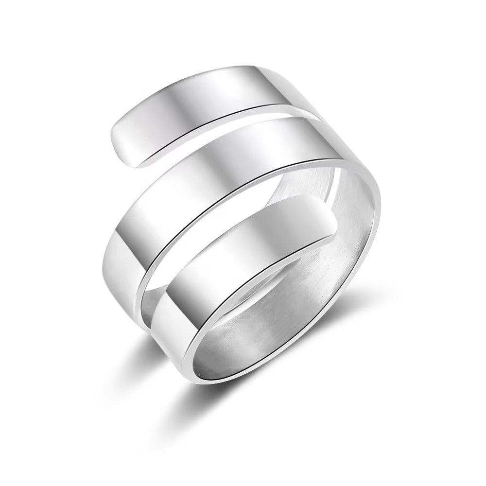 Custom Engraved Name Date Stainless Steel Rings