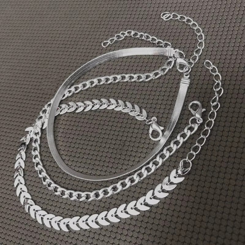Handmade Vintage Anklet Chain Multi-Element Geometric