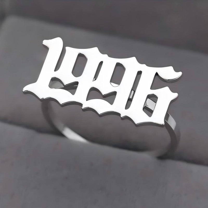 Custom Birth Year Ring Stainless Steel