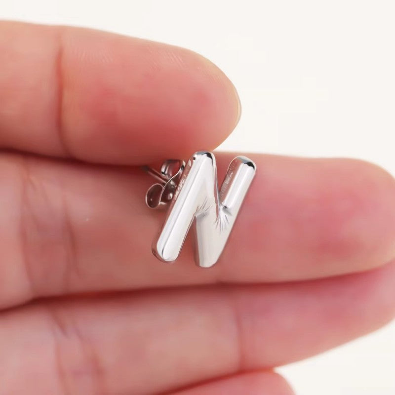 Customized A-Z26 Letters Stainless Steel Stud Earrings