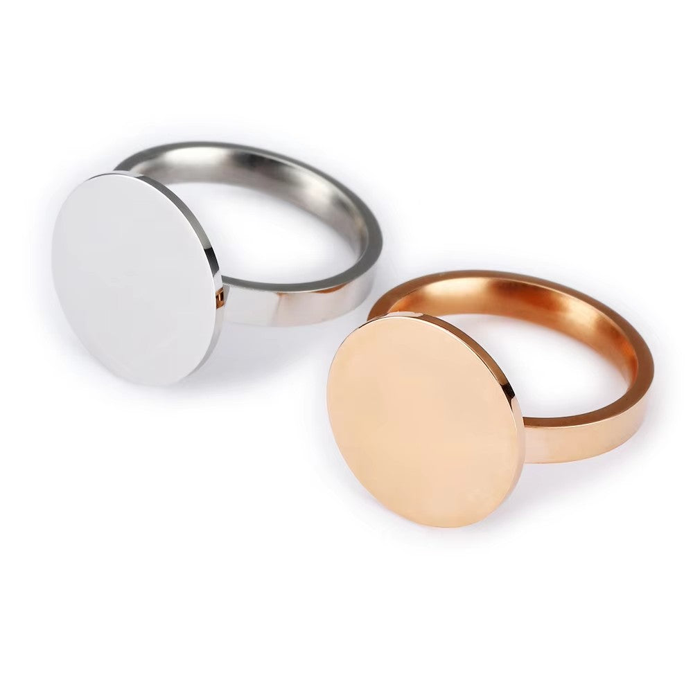 OEM Classic Unisex Stainless Steel Men's Ring with Gold Plating Engraved Logo