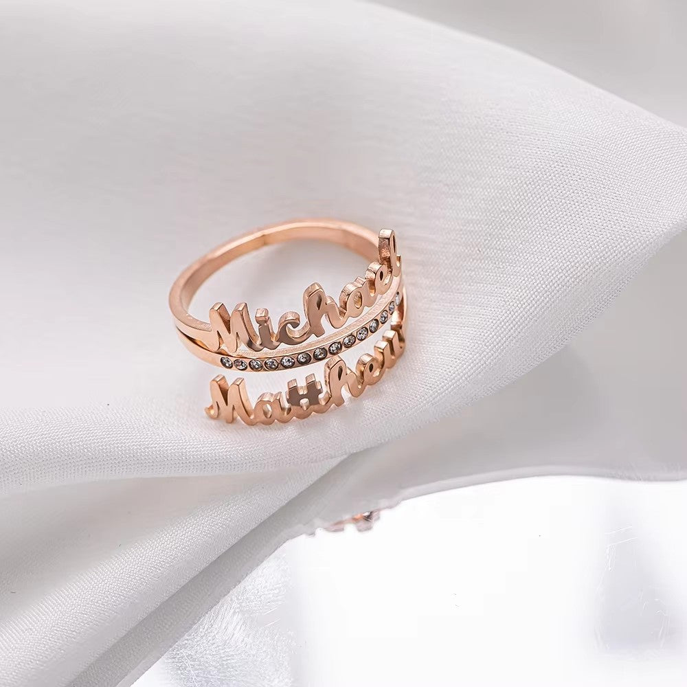 Custom Name Ring Personalized Promise Stainless Steel Jewelry